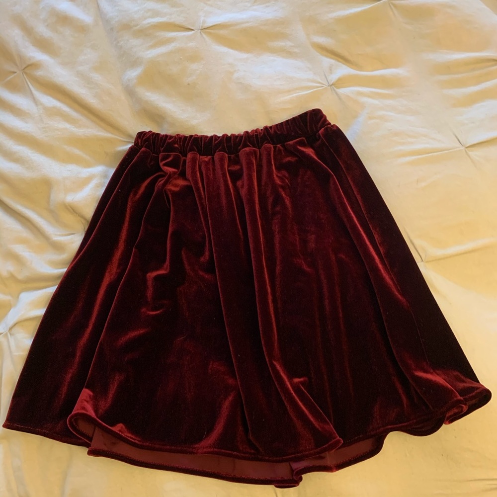 American Apparel Red velvet skirt